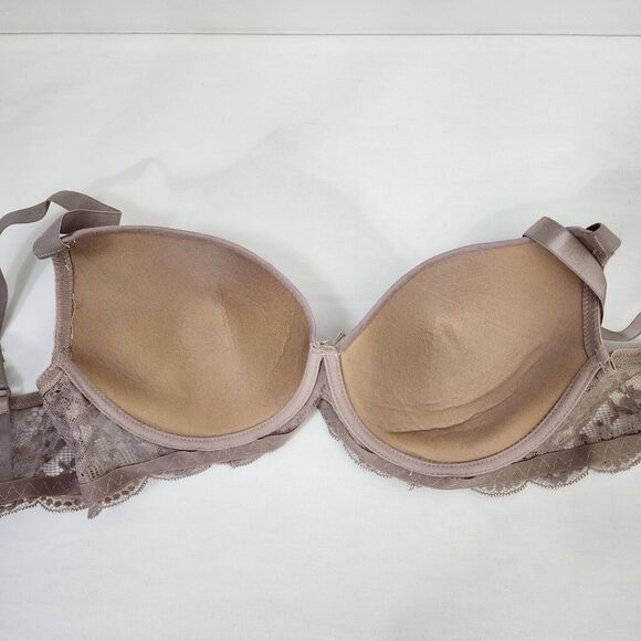 Sofra Womens Full Coverage Bra 40D Mocha Stretch Floral Lace Underwire BR4237PLD - Picture 8 of 12